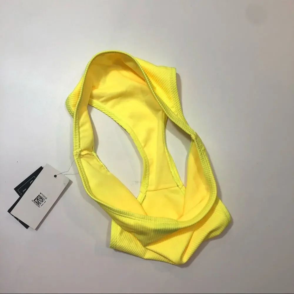 California Waves YELLOW Ribbed Bikini Swim Bottom